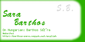 sara barthos business card